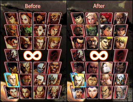 Изменение экрана выбора персонажей
